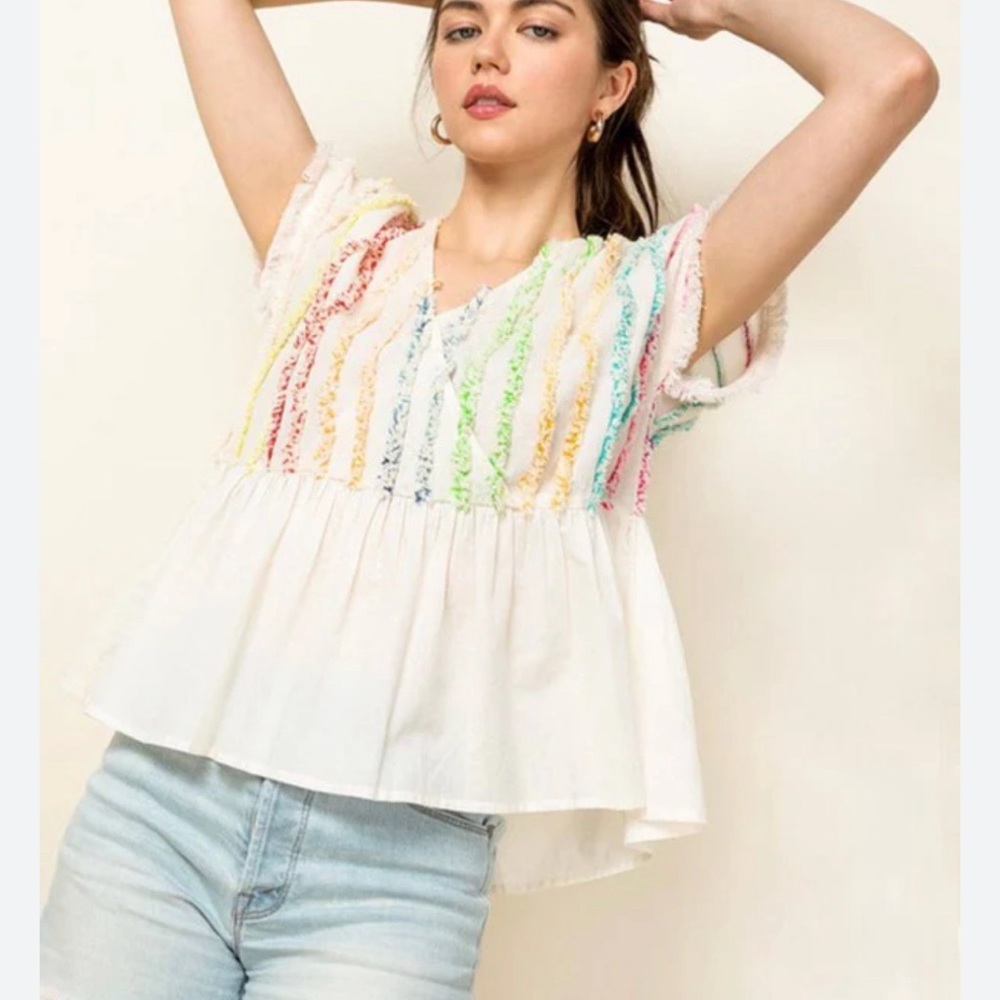 NWT THML Boho Fringe Top